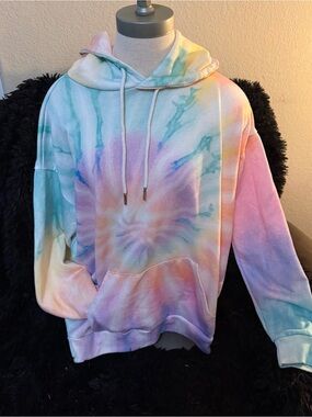 Tie-Dye Pastel Hoodie Sweatshirt - Women's Comfortable Pullover